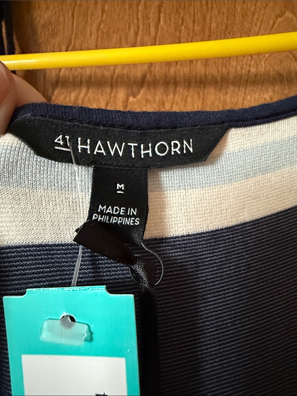 41 Hawthorn Navy and White Striped Midi Wrap Dress - Picture 2 of 6